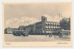 27- Prentbriefkaart Breda 1939 - Stationsplein - Breda