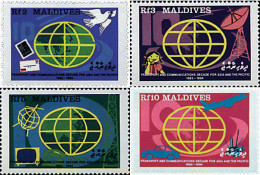 43896 MNH MALDIVAS 1988 DECENIO DEL TRANSPORTE Y LAS TELECOMUNICACIONES - Maldiven (...-1965)