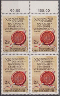 1969 , Mi 1303 ** (2) -  4er Block Postfrisch - Kongreß Des Internationalen Gemeindeverbandes , Wien - Neufs