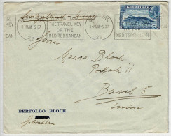 Gibraltar 1937, Brief Nach Basel (Schweiz). Travel Key - Gibraltar