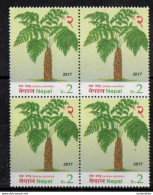 Nepal - 2017 - Flora - Ferns Of Nepal   - Cyathea Spinulosa -  Block Of 4 - MNH. - Népal