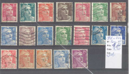 Yvert 712 à 724 - Marianne De Gandon   - Série De 19 Timbres Oblitérés - 1945-54 Marianne (Gandon)