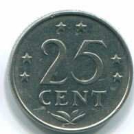 25 CENTS 1975 ANTILLAS NEERLANDESAS Nickel Colonial Moneda #S11636.E.A - Antilles Néerlandaises
