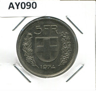 5 FRANCS 1974 SUISSE SWITZERLAND Pièce #AY090.3.F.A - Other & Unclassified