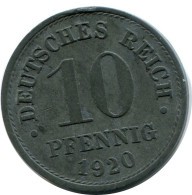 10 PFENNIG 1920 A DEUTSCHLAND Münze GERMANY #DA769.D.A - 10 Renten- & 10 Reichspfennig