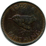 FARTHING 1942 UK GBAN BRETAÑA GREAT BRITAIN Moneda #AX892.E.A - B. 1 Farthing