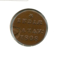 1808 BATAVIA VOC 1/2 DUIT INDES NÉERLANDAIS NETHERLANDS Koloniale Münze #VOC2124.10.F.A - Nederlands-Indië