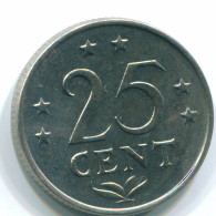 25 CENTS 1971 ANTILLES NÉERLANDAISES Nickel Colonial Pièce #S11571.F.A - Antille Olandesi