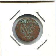 1780 HOLLAND VOC DUIT NIEDERLANDE OSTINDIEN NY COLONIAL PENNY #VOC2735.7.D.A - Indes Néerlandaises