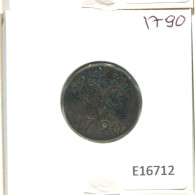 1790 UTRECHT VOC DUIT IINDES NÉERLANDAIS NETHERLANDS NEW YORK COLONIAL PENNY #E16712.8.F.A - Indes Néerlandaises