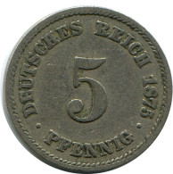 5 PFENNIG 1875 A ALLEMAGNE Pièce GERMANY #DB172.F.A - 5 Pfennig