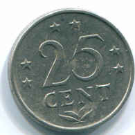 25 CENTS 1971 NETHERLANDS ANTILLES Nickel Colonial Coin #S11560.U.A - Niederländische Antillen