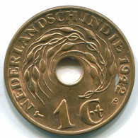 1 CENT 1942 NETHERLANDS EAST INDIES INDONESIA Bronze Colonial Coin #S10308.U.A - Niederländisch-Indien