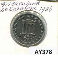 20 DRACHMES 1988 GREECE Coin #AY378.U.A - Griechenland