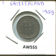 1 DRACHMA 1959 GREECE Coin #AW555.U.A - Grèce