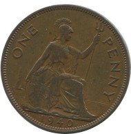 PENNY 1940 UK GROßBRITANNIEN GREAT BRITAIN Münze #AG891.1.D.A - D. 1 Penny