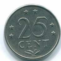 25 CENTS 1975 NETHERLANDS ANTILLES Nickel Colonial Coin #S11626.U.A - Antilles Néerlandaises