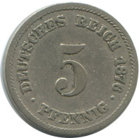 5 PFENNIG 1876 A GERMANY Coin #AE631.U.A - 5 Pfennig
