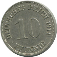 10 PFENNIG 1911 D GERMANY Coin #AE498.U.A - 10 Pfennig