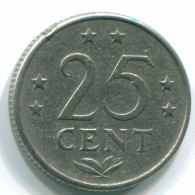 25 CENTS 1970 NETHERLANDS ANTILLES Nickel Colonial Coin #S11473.U.A - Antilles Néerlandaises