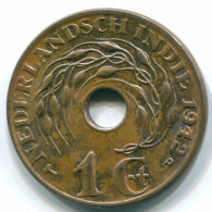 1 CENT 1942 NETHERLANDS EAST INDIES INDONESIA Bronze Colonial Coin #S10293.U.A - Nederlands-Indië
