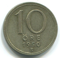 10 ORE 1950 SWEDEN SILVER Coin #WW1091.U.A - Schweden