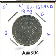 2 DM 1979 G K.SCHUMACHER BRD DEUTSCHLAND Münze GERMANY #AW504.D.A - 2 Mark