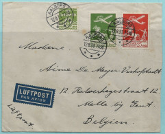 Luftpost N°1+3 Sur Lettre, AALBORG 12/08/1933 - Poste Aérienne