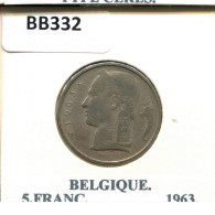 5 FRANCS 1963 Französisch Text BELGIEN BELGIUM Münze #BB332.D.A - 5 Frank