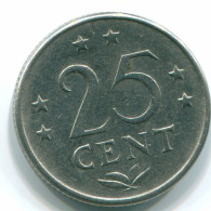 25 CENTS 1970 ANTILLES NÉERLANDAISES Nickel Colonial Pièce #S11454.F.A - Niederländische Antillen