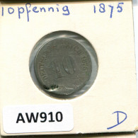 10 PFENNIG 1875 F DEUTSCHLAND Münze GERMANY #AW910.D.A - 10 Pfennig