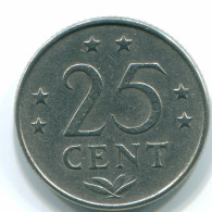 25 CENTS 1975 NIEDERLÄNDISCHE ANTILLEN Nickel Koloniale Münze #S11614.D.A - Netherlands Antilles