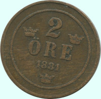 2 ORE 1881 SCHWEDEN SWEDEN Münze #AC859.2.D.A - Sweden