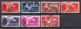 Italia 1945/51 Espresso Democratica 7 Serie Completa Filigrana Ruota Alata - Correo Urgente/neumático