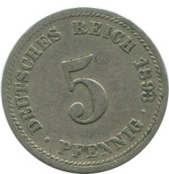 5 PFENNIG 1893 D DEUTSCHLAND Münze GERMANY #AE671.D.A - 5 Pfennig