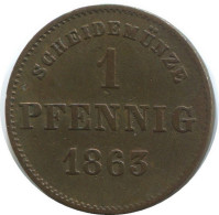 SAXE-MEININGEN 1 PFENNIG 1863 German States #DE10550.12.D.A - Other & Unclassified