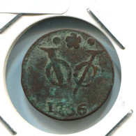 1736 HOLLAND VOC DUIT IINDES NÉERLANDAIS NETHERLANDS NEW YORK COLONIAL PENNY #VOC1864.10.F.A - Dutch East Indies