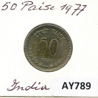 50 PAISE 1977 INDIA Moneda #AY789.E.A - Inde