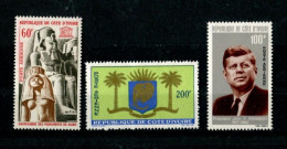 V - COTE D'IVOIRE - Année 1964 : Poste Aérienne PA 31 à 33 - (3 Timbres Tous NSC **) - Costa De Marfil (1960-...)