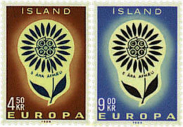 97457 MNH ISLANDIA 1964 EUROPA CEPT. MARGARITA CON 22 PETALOS - Lots & Serien