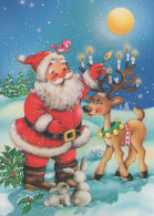 WEIHNACHTSMANN SANTA CLAUS TIERE WEIHNACHTSFERIEN Vintage Postkarte CPSM #PAK569.A - Santa Claus
