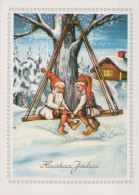 PAPÁ NOEL NAVIDAD Fiesta Vintage Tarjeta Postal CPSM #PAK404.A - Santa Claus