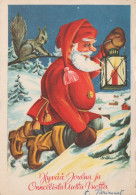 PÈRE NOËL NOËL Fêtes Voeux Vintage Carte Postale CPSM #PAK391.A - Santa Claus