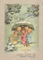ANGEL CHRISTMAS Holidays Vintage Postcard CPSM #PAG888.A - Angels