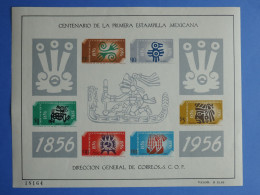 MEXICO   BLOC FEUILLET N° 1+1956 +ESTAMPILLAS MEXICANA +NEUF ** - México