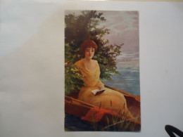 FRANCE POSTCARDS  WOMENS  PAINTINGS IN BOATS  SALON APARI - Women