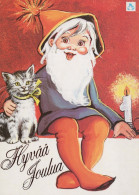 BABBO NATALE Buon Anno Natale Vintage Cartolina CPSM #PBL285.A - Santa Claus