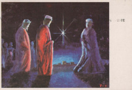 SAINT Natale Cristianesimo Religione Vintage Cartolina CPSM #PBB969.A - Santos