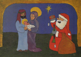 PÈRE NOËL Bonne Année Noël Vierge Marie Madone #PBB665.A - Santa Claus