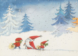 PAPÁ NOEL Feliz Año Navidad GNOMO Vintage Tarjeta Postal CPSM #PBB043.A - Kerstman